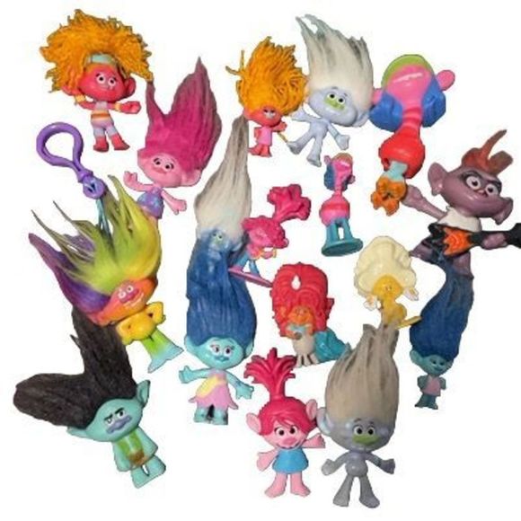 Trolls Toys Trolls Movie Lot Of 6 Figures Dolls Pvcposeable Mixed